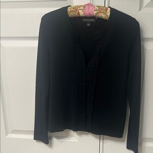 Banana Republic Elegant Black Ruffle Sweater